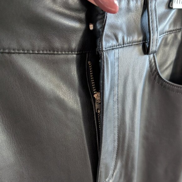Zara NWT Faux Leather Pants High Waist Gold Hardware Size 2 - Picture 7 of 11